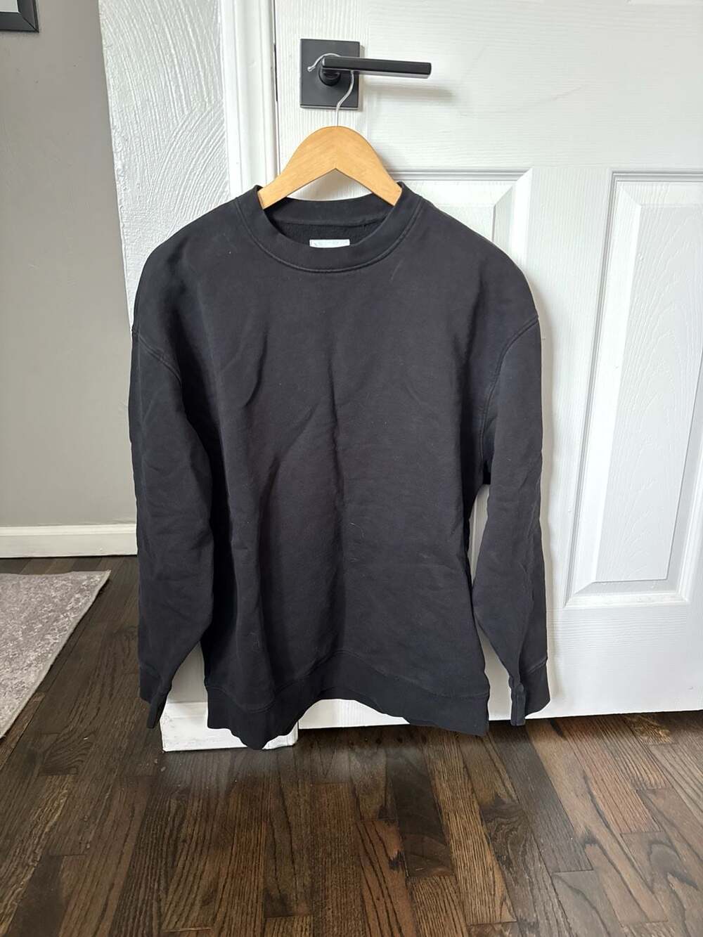 MATE the Label Organic Cotton Fleece Oversized Sweatshirt in Black